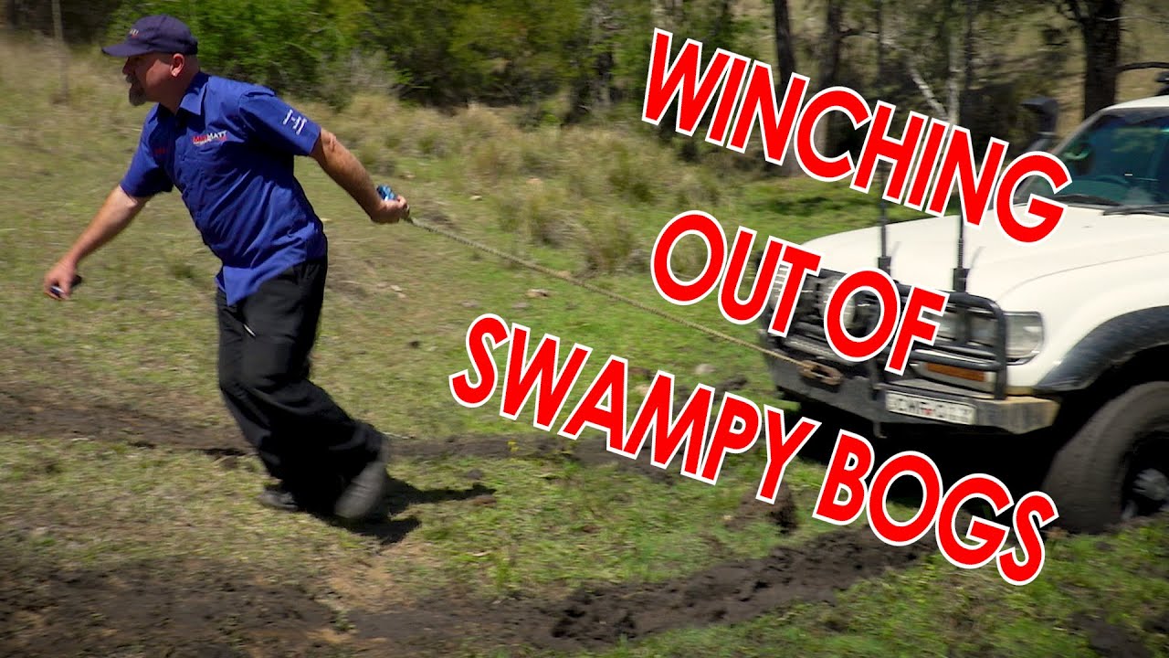 Winching out of a Muddy Bog Hole! MadMatt 4WD